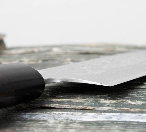 Hideo Kitaoka Shirogami Satin Damascus Nóż Kamagata Usuba 18 cm