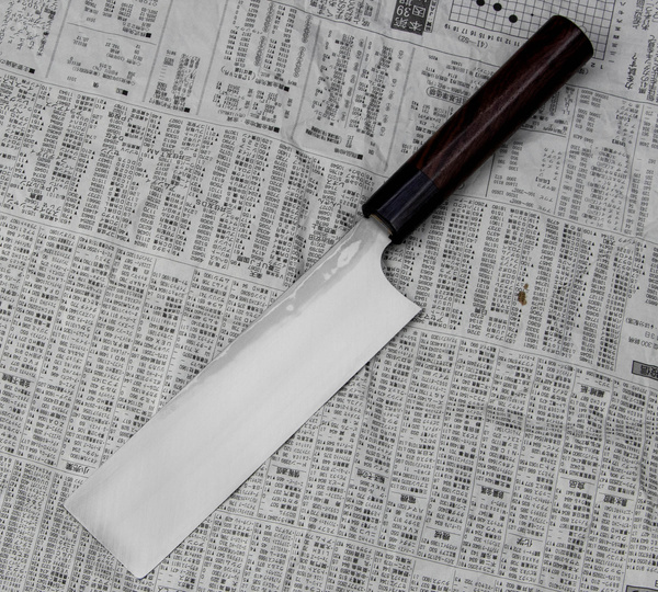 Hideo Kitaoka Shirogami Satin Damascus Nóż Usuba 18 cm