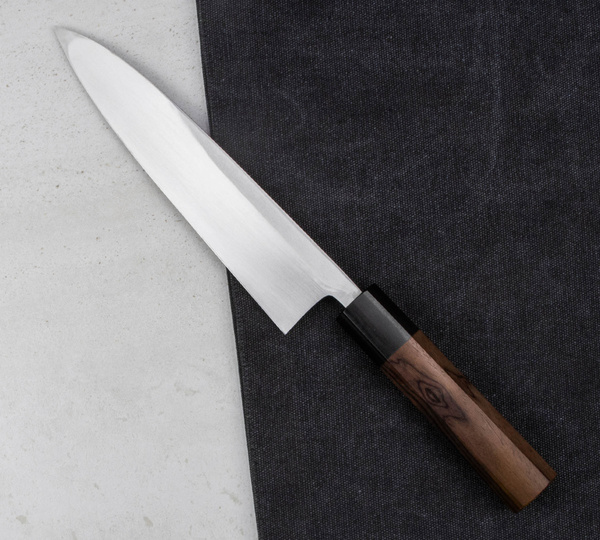 Hideo Kitaoka Shirogami Black Oktagon Nóż Miroshi Deba 21 cm
