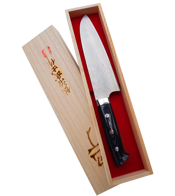 Takeshi Saji Blue Steel Nóż Santoku ręcznie kuty 18 cm
