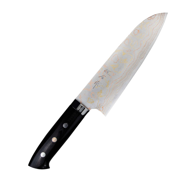 Takeshi Saji Blue Steel Nóż Santoku ręcznie kuty 18 cm