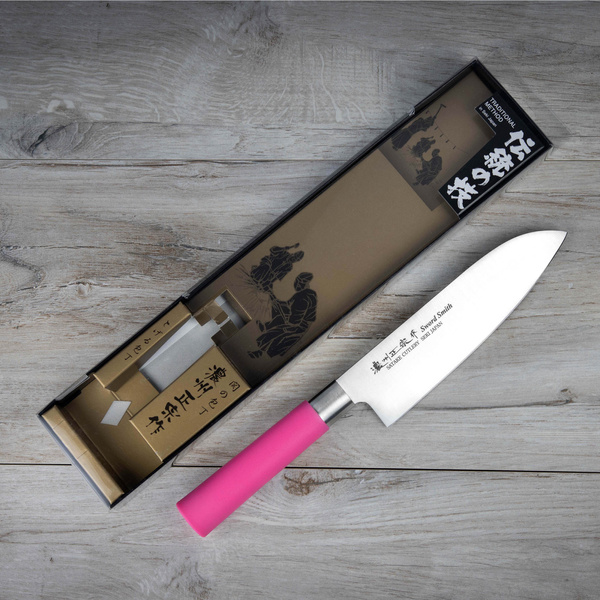 Satake Macaron Pink Nóż Santoku 17 cm
