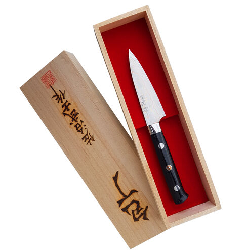 Takeshi Saji Blue Steel Nóż do obierania ręcznie kuty 9 cm